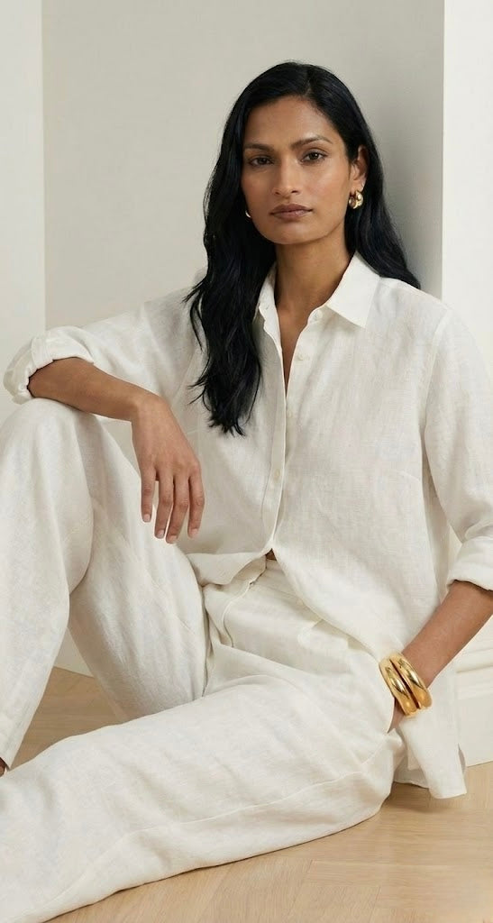 WHITE CANVAS 
LONGLINE RELAXED SHIRT